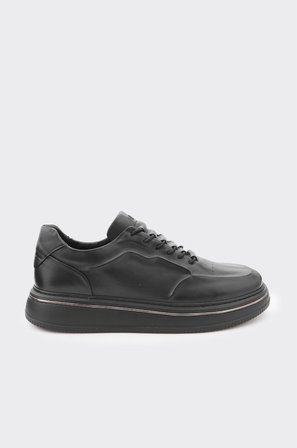 Hakiki Deri Lastik Bağcıklı Erkek Sneaker