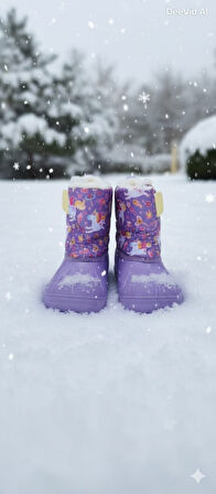KIZ ÇOCUK SU GEÇİRMEZ İÇİ KÜRKLÜ KAR BOTU