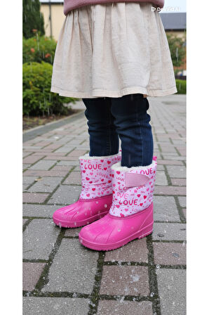 KIZ ÇOCUK SU GEÇİRMEZ İÇİ KÜRKLÜ KAR BOTU