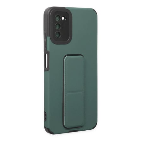 Samsung Galaxy A03S Kılıf Mega Standlı Silikon - Yeşil