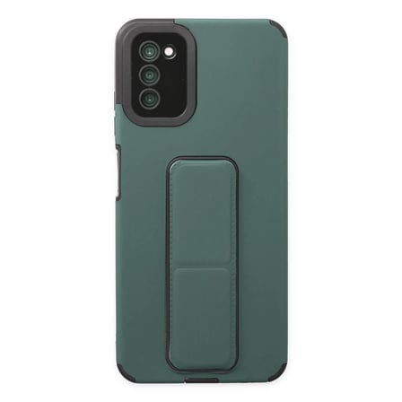 Samsung Galaxy A03S Kılıf Mega Standlı Silikon - Yeşil