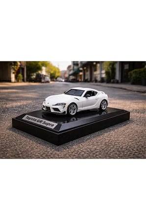 Toyota GR Supra Diecast Model Araba Beyaz 1:26 Ölçek Özel Standlı Toyota Supra Model