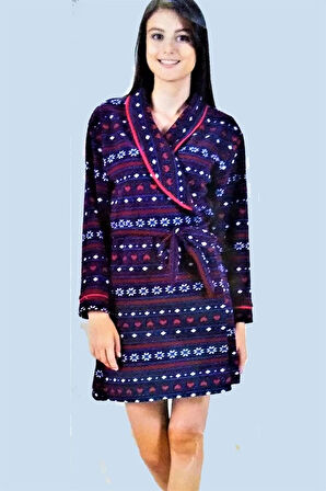 Estiva Kadın Polar Sabahlık Lacivert Xl 17329