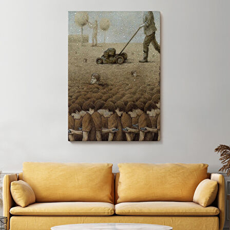 Gerçeküstü Fikir Sanatı Kanvas Tablo, Başını Kaldırırsan Ölürsün-5211