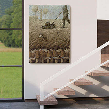 Gerçeküstü Fikir Sanatı Kanvas Tablo, Başını Kaldırırsan Ölürsün-5211