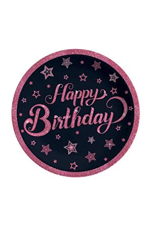 Pink Stars Temalı Lisanslı Karton Tabak 8'li 