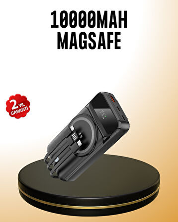 15W Kablosuz Hızlı Şarjlı 10000 mAh Powerbank - Taşınabilir, LED Göstergeli