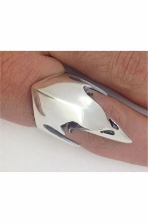 Erkek Gümüş Yüzük - Kuzgun Kafası 925 Ayar Gümüş Erkek Yüzük