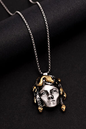 Medusa - Erkek Kolye - Kadın Kolye - Medusa Model Çelik Kolye