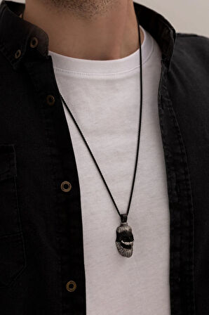 Erkek Kolye - Sakallı Baba Model Çelik Erkek Kolye - 316 L Paslanmaz Çelik Kolye