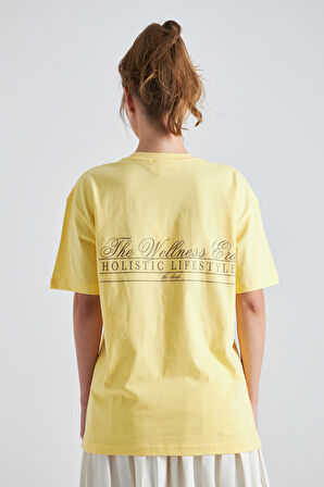 The Wellness Era Baskılı %100 Pamuk Oversize Kadın Tişört