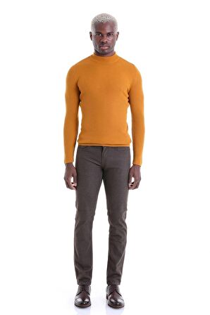 Safran Regular Fit Düz Balıkçı Yaka Klasik Yün Triko Kazak | XL