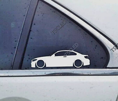 M2 F87 Coupe Kelebek Cam Oto Sticker 17 CM 2 Adet