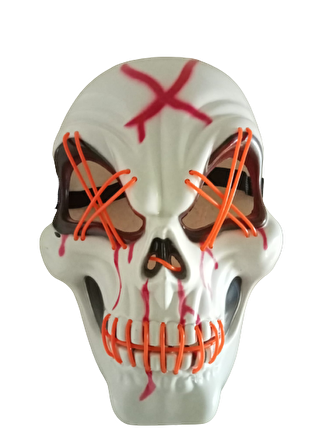CADILAR BAYRAMI HALLOWEEN İSKELET TURUNCU IŞIKLI MASKE 27CMX17CM