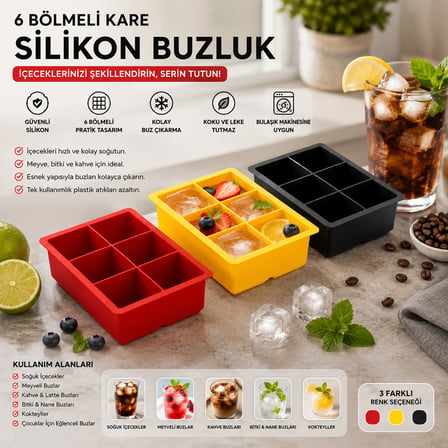 Kare Plastik 6 Bölmeli Buzluk