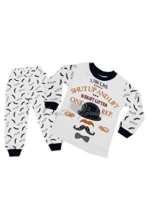  Bıyıklı Baskılı Pijama Takım