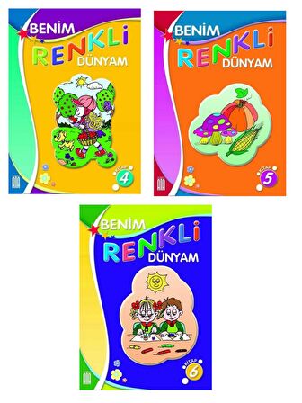 3-6 yaş Çocuklar İçin 3 Adet Boyama Kitabı+ Bic 18 li Kuruboya