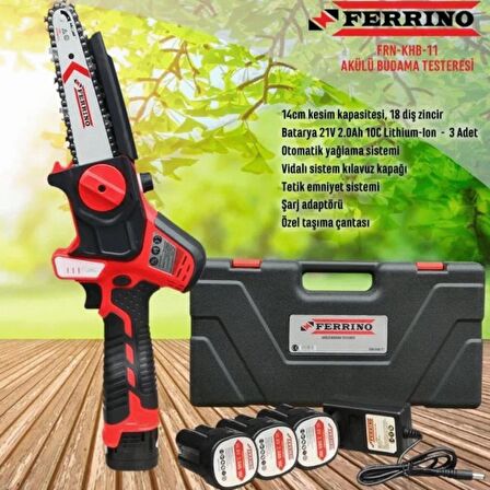 Ferrino KHB-11 16.8V 2.0Ah Akülü Budama Testeresi 3 Akülü