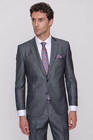  Gri Samuray Dynamic Fit Rahat Kesimi 4 Drop Takım Elbise