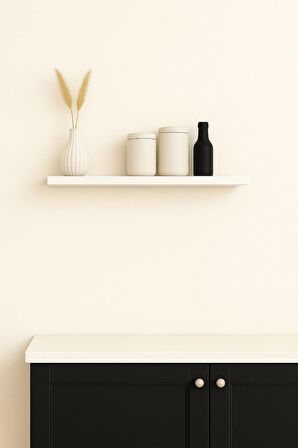 Beyaz Mdf Uçan Duvar Rafı Gizli Bağlantı 40 Cm Kitaplık