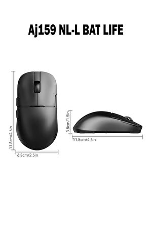 Aj159 NL-L BAT LIFE Near-link 3 Modlu 1000hz 1200 Dpı 800 mAh Batarya Paw3311