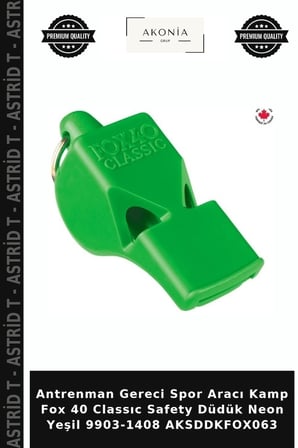 Antrenman Gereci Spor Aracı Kamp Fox 40 Classıc Safety Düdük Neon Yeşil 9903-1408 AKSDDKFOX063
