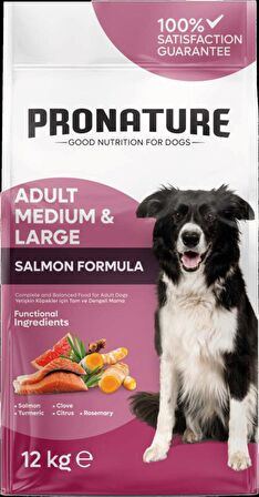 Pronature Derma Shine Somonlu ve Pirinçli Yetişkin Köpek Maması 12kg