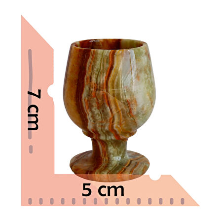 Oniks Doğal Taş Fincan, Kadeh ve Kül Tablası Seti – El Yapımı Şık Masa Dekoru | Hediyelik Oniks Taş Takım