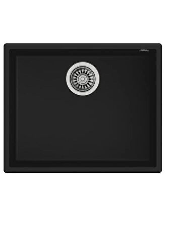 SQUARE 50.40 TG Tezgahaltı Granit Eviye, Oval 914 Batarya Siyah Set