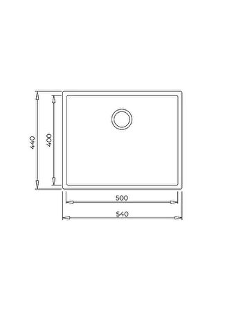 SQUARE 50.40 TG Tezgahaltı Granit Eviye, Oval 914 Batarya Siyah Set