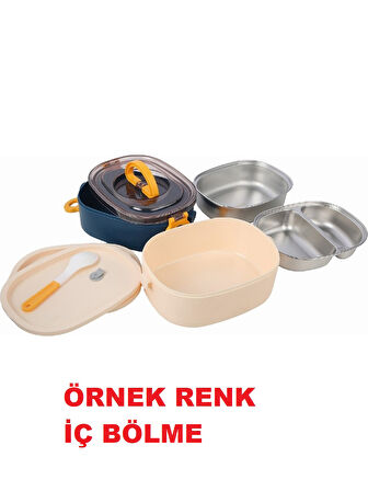 Fixpoint Çelik Beslenme Kabı Iki Katlı 1900ML Lacivert