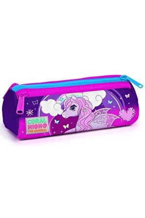 Coral High Mor Unicorn Desenli Beslenme Okul Çantası Kalemlik + Matara