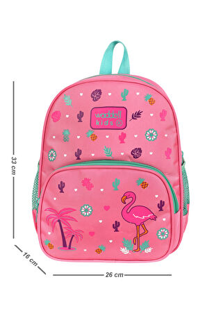 Waddell Pembe Flamingo Desenli Anaokulu Kreş Sırt Çantası 24102