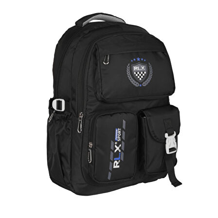 Relaxion Su Geçirmez Çok Gözlü Okul Sırt Çantası Siyah 2058