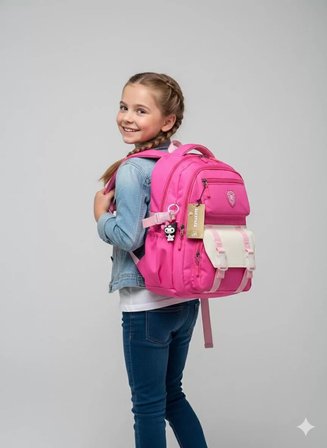 Elegance 0120 Pembe Kore Tarzı Unisex İlkokul Çocuk Sırt Çantası