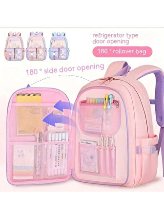 Relaxion 1460 Siyah Lacivert İthal Kore Tarzı Unisex Çocuk İlkokul Sırt Çantası