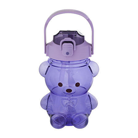 Relaxion Boyun Askılıklı, Hediyeli, İthal Lüx Ayıcıklı Mor Matara 1100 Ml.(449)