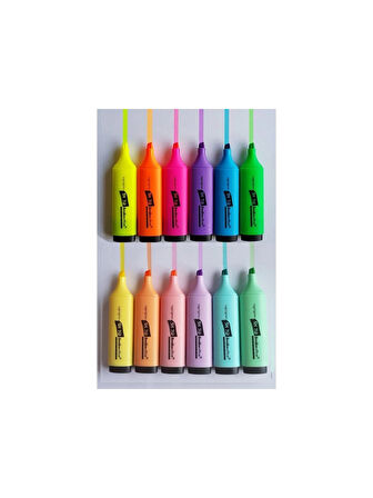 Scrikss 6 Pastel + 6 Canlı Renk Fosforlu Kalem Seti