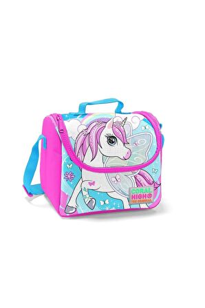 Coral High Unicorn Desenli Beslenme Okul Çantası Kalemlik + Çelik Termos