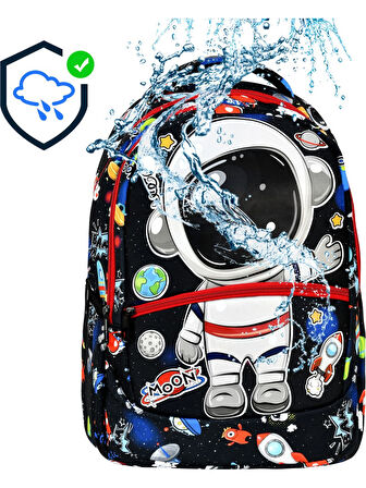 Astronot Desenli İlkokul Sırt Çantası + Beslenme Çantası (2301)