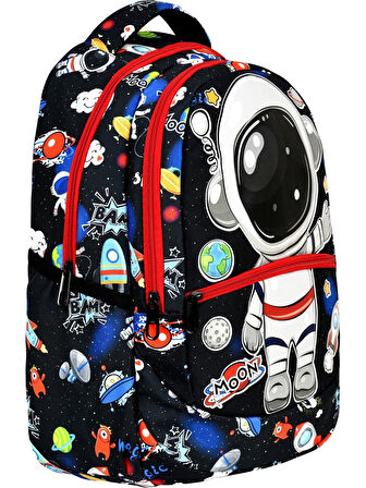 Astronot Desenli İlkokul Sırt Çantası + Beslenme Çantası (2301)