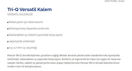 Pensan Tri - Q Versatil Sarı 0.5 mm Kalem 21140