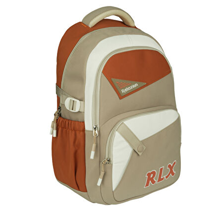 Relaxion Yeni Sezon Kalemlikli Bej-Taba Premium Okul Sırt Çanta 1510