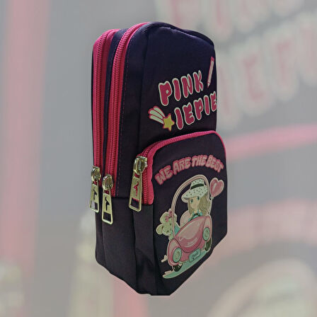 Relaxion Üç Gözlü Greyhound Pink Pembe Kalem Çantası/Kalemlik (160)