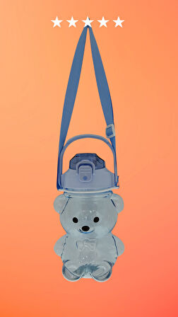 Relaxion Boyun Askılıklı, Hediyeli, İthal Lüx Mavi Ayıcıklı Matara 1100 Ml. (449)