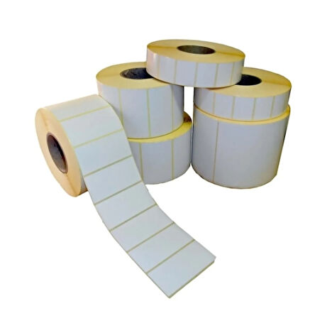 Kraf -3 Paket- Eko Termal Barkod Rulo Etiket (40lık Kuka) 50x30mm (1000 Li)