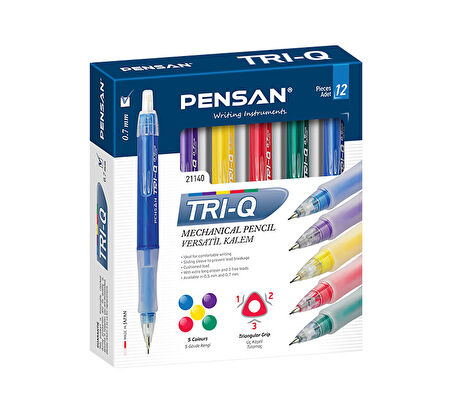 Pensan Tri - Q Versatil Mavi 0.5 mm Kalem 21140