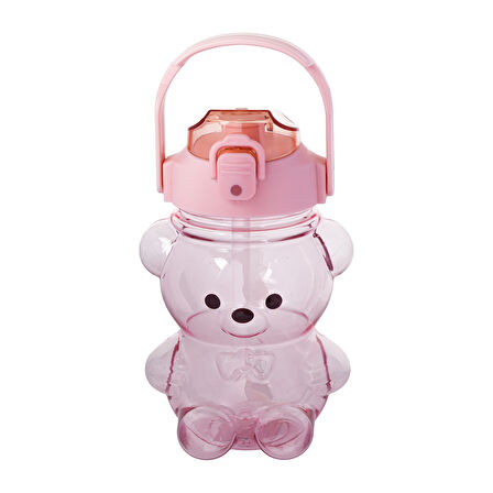 Relaxion Boyun Askılıklı, Hediyeli, İthal Lüx Pembe Ayıcıklı Matara 1100 ML. (449)