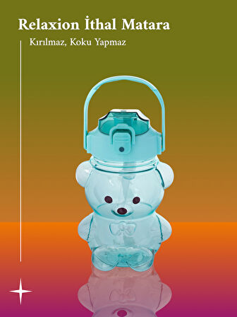 Relaxion Boyun Askılıklı, Hediyeli, İthal Lüx Ayıcıklı, Yeşil Matara 1100 Ml. (449)