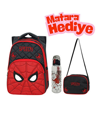 Waddell Örümcek Göz Beslenme Çantalı, Mataralı Üçlü İlk Okul Sırt Çantası Seti (2018SET)